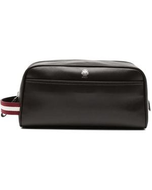 Bally Logo Leather Clutch Bag - Black