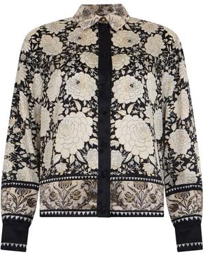 Roberto Cavalli Floral-Print Shirt - Black