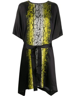 Rick Owens Acid Print T-Shirt Midi Dress - Black