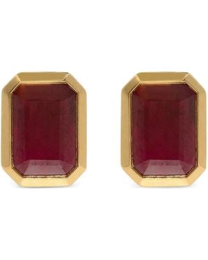 Azlee Ruby Stud Earrings - Red