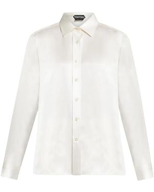 Tom Ford Long-Sleeve Silk Shirt - White