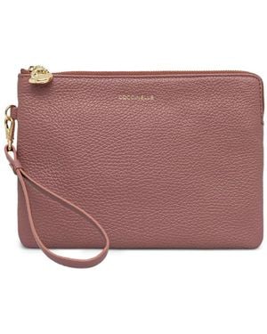 Coccinelle Clutch Aus Strukturiertem Leder - Lila
