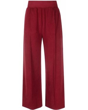 KENZO Wide-Leg Terry-Cloth Trousers - Red