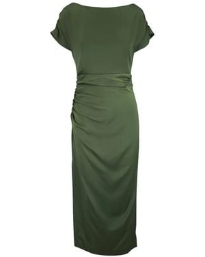 Lela Rose Draped-Detail Midi Dress - Green