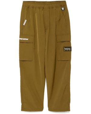 Aape By A Bathing Ape Moonface-Logo Cargo Trousers - Green