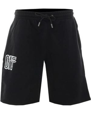 Off-White c/o Virgil Abloh Motion Arrow Cotton Shorts - Black