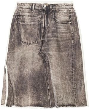 Tory Burch Ausgefranster Jeans-Midirock - Grau