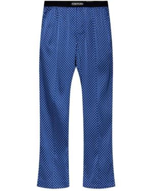 Tom Ford Polka-Dot Pattern Pyjama Trousers - Blue