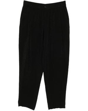 Giorgio Armani Textured Tapered Trousers - Black