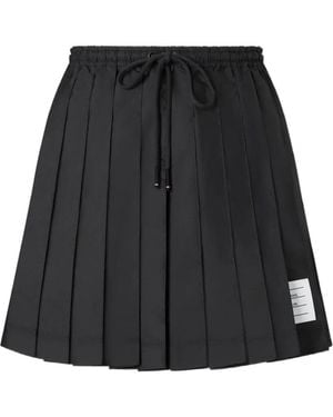 Thom Browne Ripstop Pleated Mini Skirt - Black