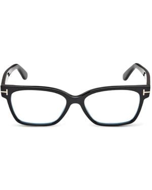 Tom Ford T-Line Rectangle-Frame Glasses - Black