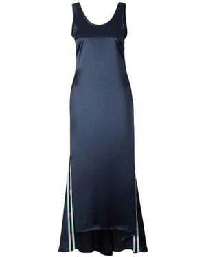 Off-White c/o Virgil Abloh Backless Satin Midi Dress - Blue