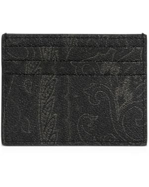 Etro Arnica Card Holder With Leather Insert - Black