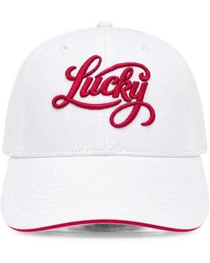 Melt Embroidered Cotton Baseball Cap - White
