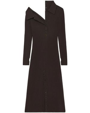 Courreges Multi-Button Midi Wool Dress - Black