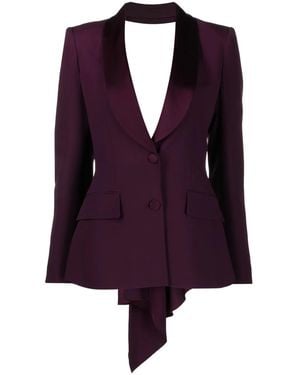 Alberta Ferretti Cut-Out V-Neck Blazer - Purple