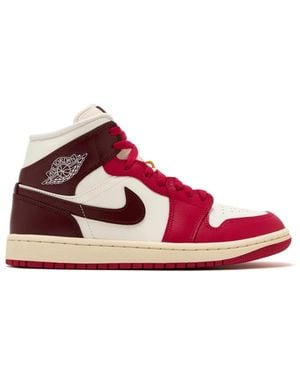 Nike Baskets Mi-Montantes Air Jordan 1 - Rouge