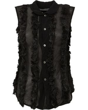 Comme des Garçons Comme Des Garçons Textured See-through Top - Black