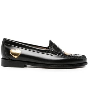 G.H. Bass & Co. Weejun Heart-Motif Penny-Slot Loafers - Black