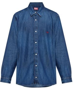 DIESEL D-Simply Jeanshemd mit Logo-Stickerei - Blau
