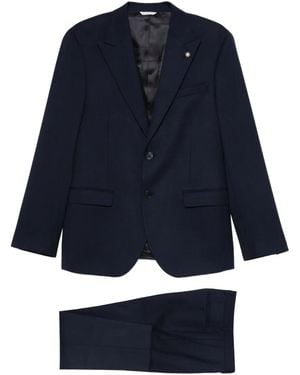 Manuel Ritz Stretch Hopsack-eye Suit - ブルー