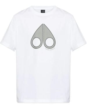 Moose Knuckles T-Shirt Mit Logo-Grafik - Weiß