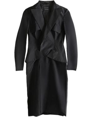 Yohji Yamamoto Notched Lapel Dress - Black