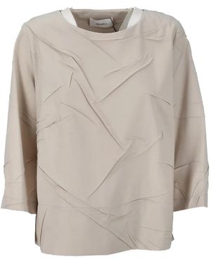 MEIMEIJ Crinkled-Effect Top - White
