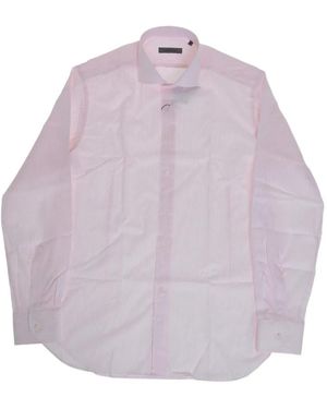 Corneliani Striped French-Collar Shirt - Purple