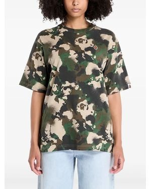 A Bathing Ape Camo Ape Head One Point T-Shirt - Green