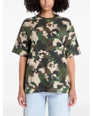A Bathing Ape Camo Ape Head One Point T-Shirt - Green