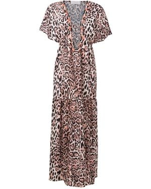 Brigitte Bardot Leopard-Print Beach Dress - Purple