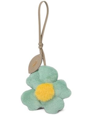 Fendi Sunny Side Flowers Shearling-Anhänger - Mettallic