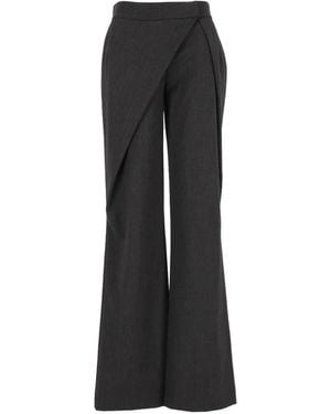 FEDERICA TOSI Wrap-Front Wide-Leg Trousers - Black