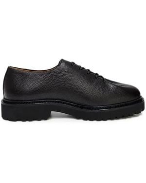 Jacques Soloviere Edouard Grained-Leather Derby Shoes - Black