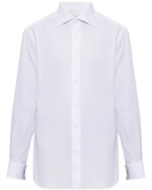Brioni French-Cuff Spread-Collar Shirt - White
