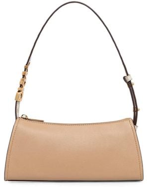 DKNY Avril Logo-Plaque Shoulder Bag - Natural