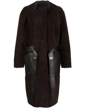 Low Classic Faux-Leather Zip-Up Coat - Black