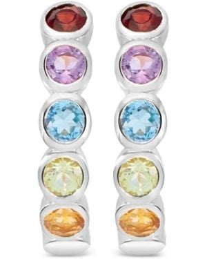 Dower & Hall Tutti Frutti レインボージェムストーン ハギーフープピアス - ホワイト