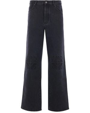 Loewe Jeans Anagram Con Ricamo - Blu