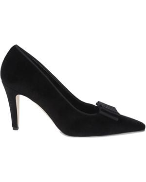 Manolo Blahnik Bow-Detailing Velvet Pumps - Black
