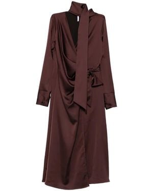 Imperial Robe Portefeuille Mi-Longue À Détail De Foulard - Purple