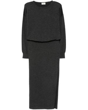P.A.R.O.S.H. Long-Sleeve Midi Dress - Black