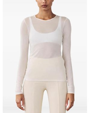 Artemis DiCiero Dasha Semi-Sheer Long-Sleeve T-Shirt - White
