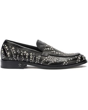 Roberto Cavalli Embellished Slip-On Loafers - Black
