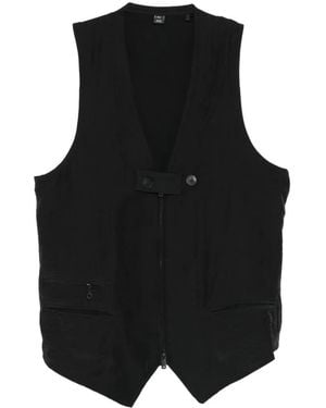 Y-3 Button Zip Vest - Black