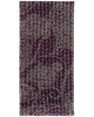 SGOMBERO CANTINE Floral Paisley-Print Scarf - Purple