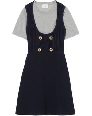 Claudie Pierlot ボタン ニットミニドレス - ブラック