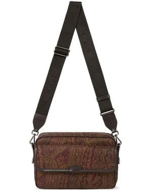 Etro Large Arnica Paisley-Print Shoulder Bag - Brown