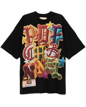 PDF Graphic-Print T-Shirt - Black